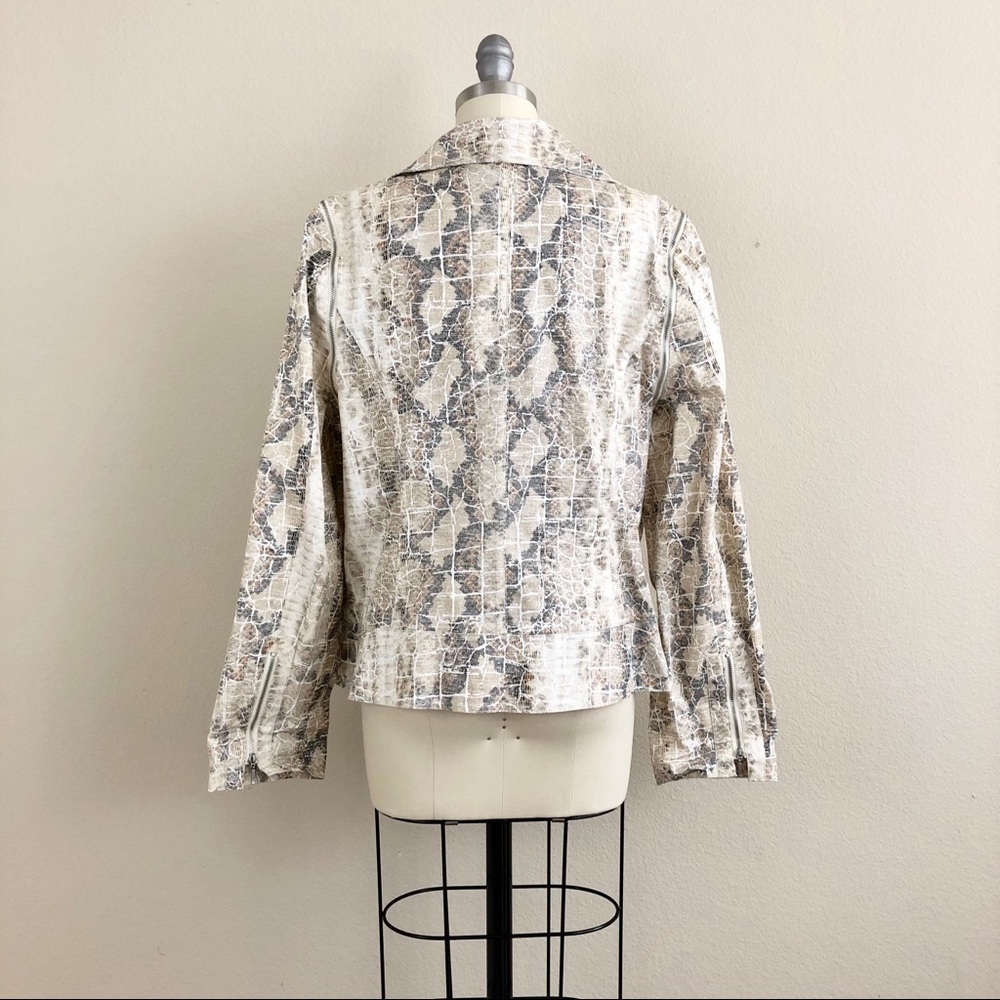 Yansi Fugel Snakeskin Moto Zip Convertible Jacket - Picture 4 of 5